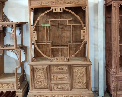 Giá trang trí mẫu Tròn gỗ Hương đá TD211201