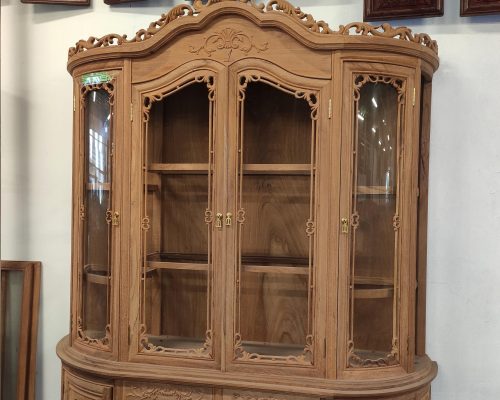 Tủ bày đồ dáng Bầu gỗ Hương đá TD211129