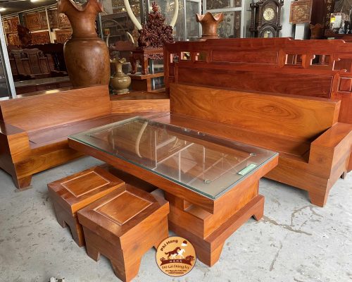 Bộ Sô Pha góc L mẫu mới gỗ Gõ Đỏ SP240109 Bộ Sô Pha góc L mẫu mới gỗ Gõ Đỏ SP240109