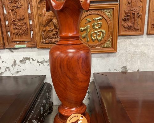 Đôi Lọ Lục Bình gỗ Hương nguyên khối LB240910 Đôi Lọ Lục Bình gỗ Hương nguyên khối LB240910