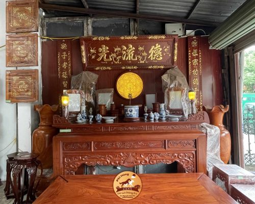 Mẫu sập thờ Ngũ Phúc đại gỗ Hương đá ST09012024 Mẫu sập thờ Ngũ Phúc đại gỗ Hương đá ST09012024