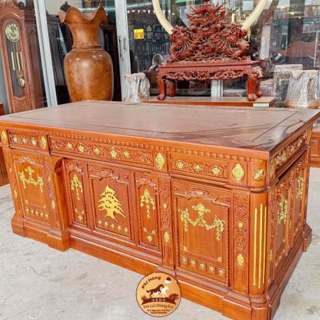 Bàn làm việc gỗ Gõ đỏ mấu mới BLV260416 (3)